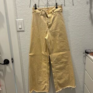 Zara Marine Straight Leg Jeans Yellow